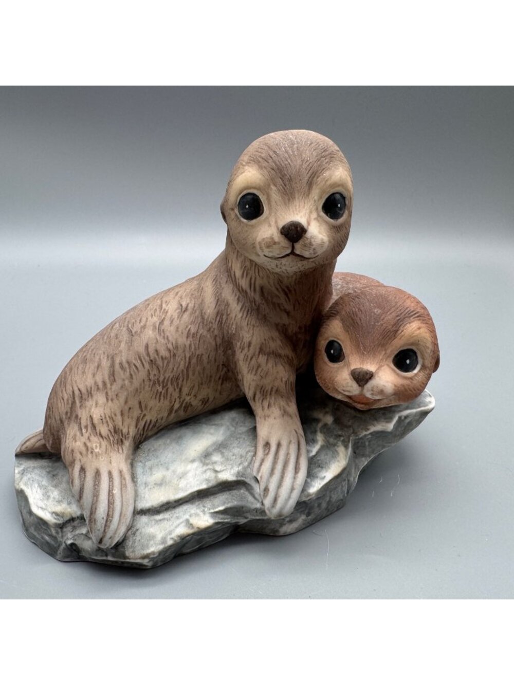 Vintage Homco Masterpiece Porcelain Seals Figurine 1981